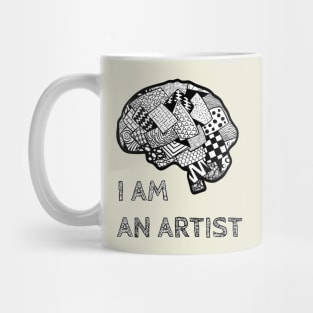 I am an Artist - Quote Abstract Brain Shape Mug